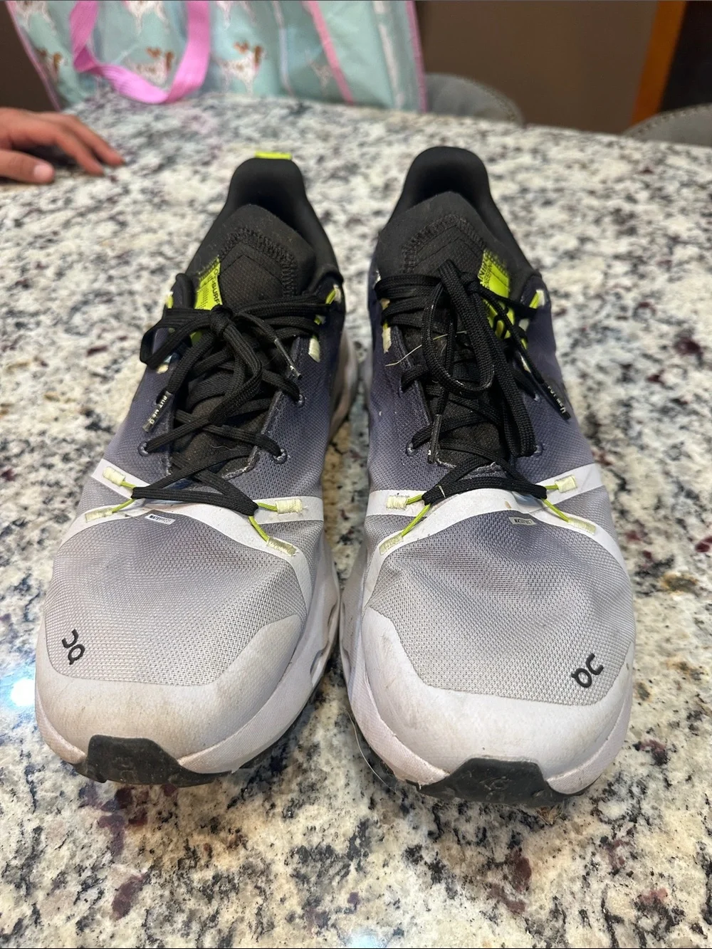 On Running Men's Athletic Shoes in Gray and Black with Neon Accents Mens S13